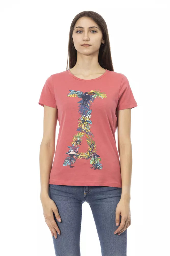 Fuchsia Cotton Women T-Shirt - ventzia