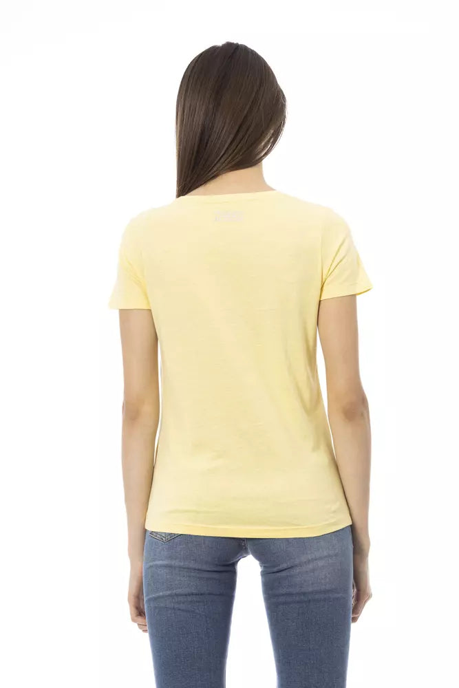 "Yellow Cotton Women T-Shirt" - ventzia