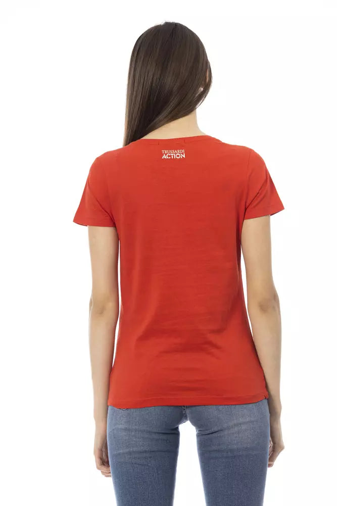 Red Cotton Women T-Shirt - ventzia