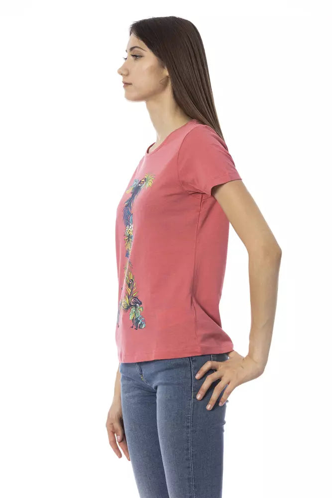 Fuchsia Cotton Women T-Shirt - ventzia