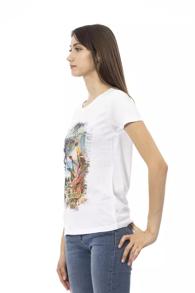 White Cotton Women T-Shirt - ventzia