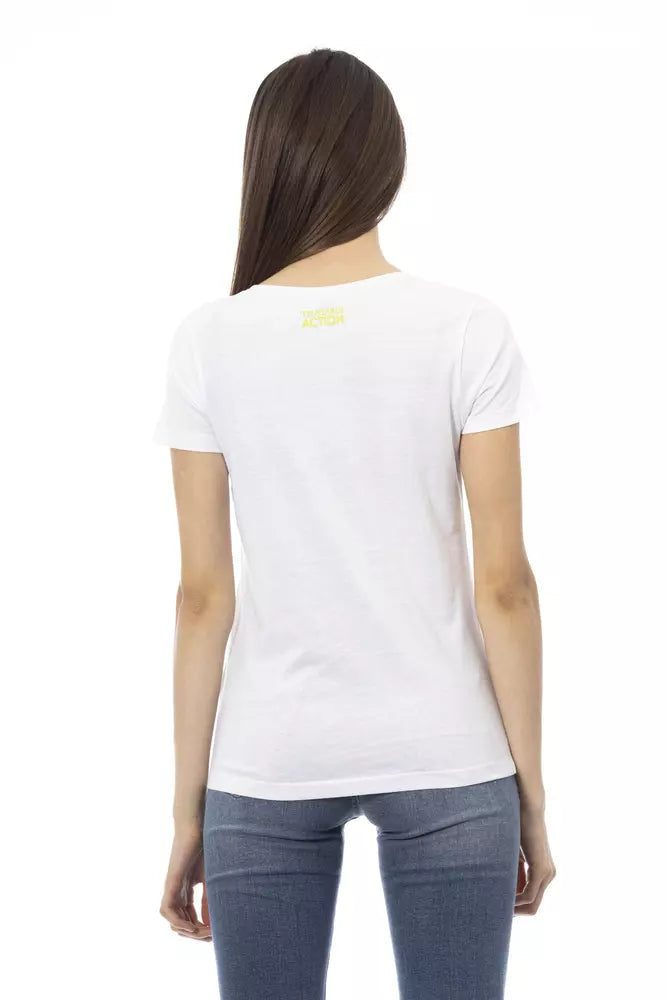 White Cotton Women T-Shirt - ventzia