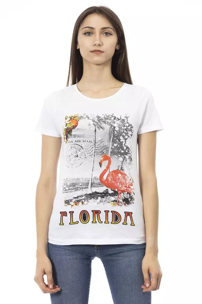 White Cotton Women T-Shirt - ventzia