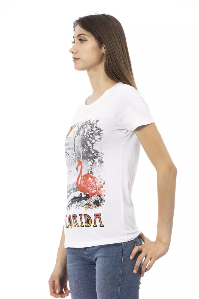White Cotton Women T-Shirt - ventzia