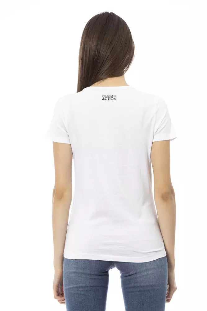 White Cotton Women T-Shirt - ventzia