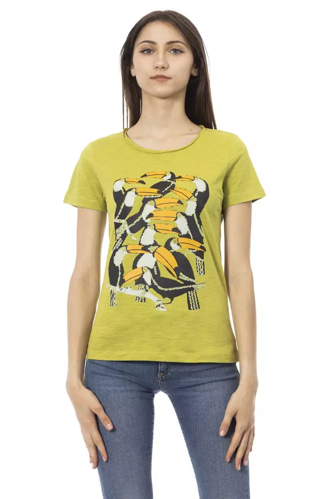 Green Cotton Women T-Shirt - ventzia