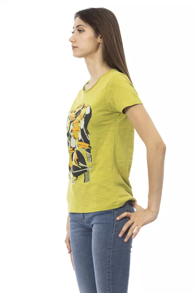 Green Cotton Women T-Shirt - ventzia
