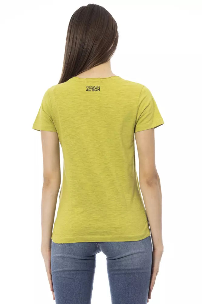 Green Cotton Women T-Shirt - ventzia