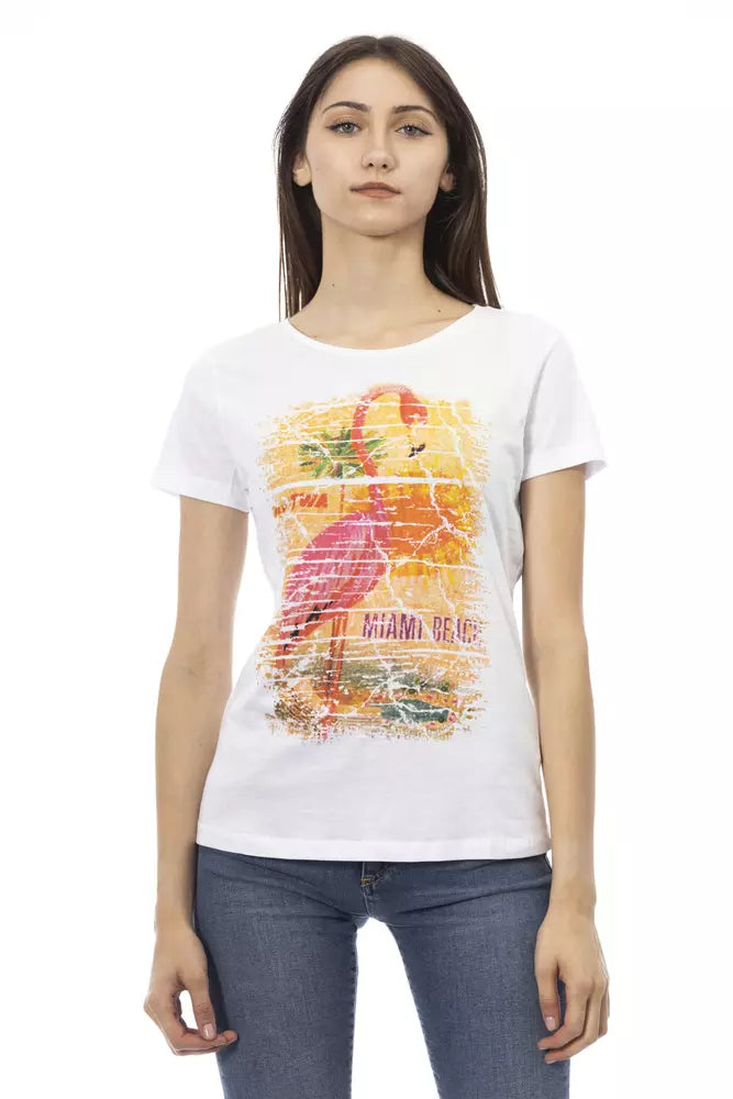 White Cotton Women T-Shirt - ventzia