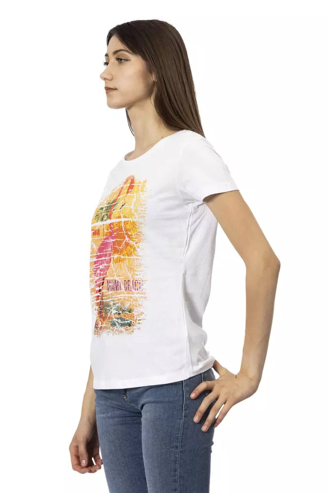 White Cotton Women T-Shirt - ventzia