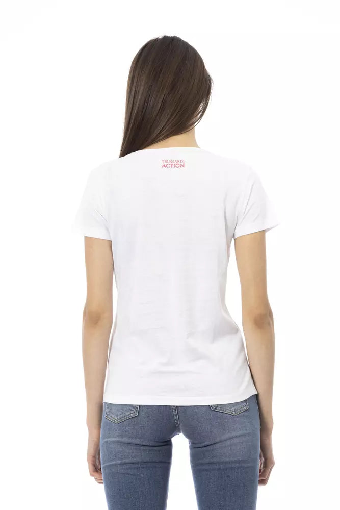 White Cotton Women T-Shirt - ventzia