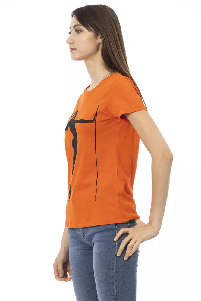 Orange Cotton Women T-Shirt - ventzia