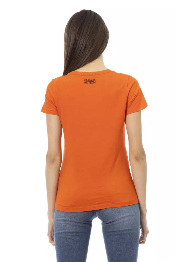 Orange Cotton Women T-Shirt - ventzia