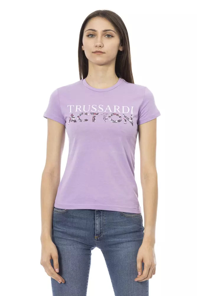 Purple Cotton Women T-Shirt - ventzia