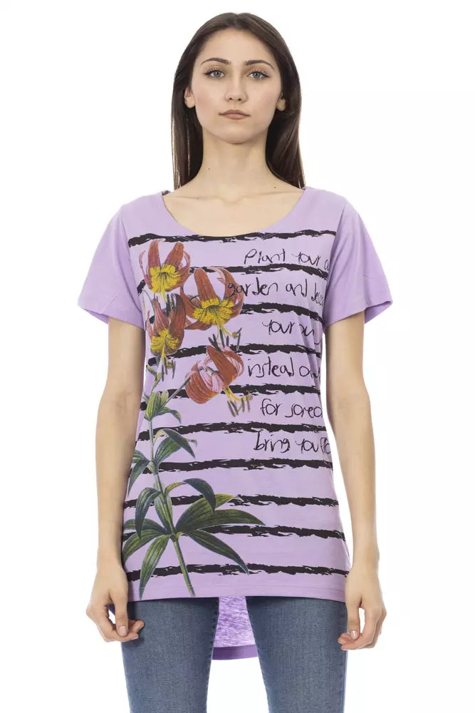 Purple Cotton Women T-Shirt - ventzia
