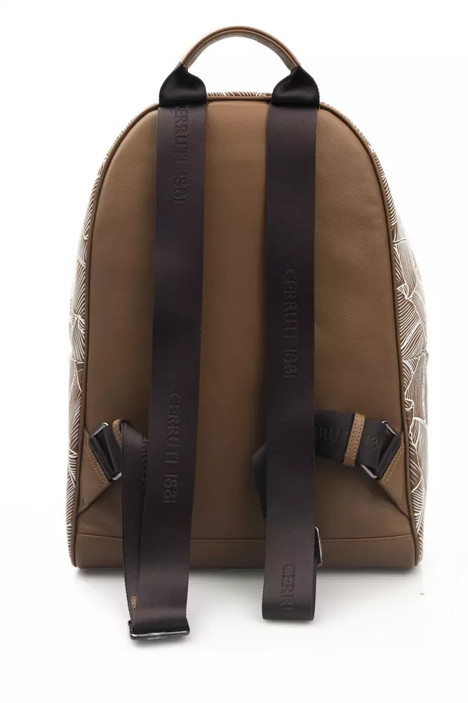 Brown Leather Men Backpack - ventzia