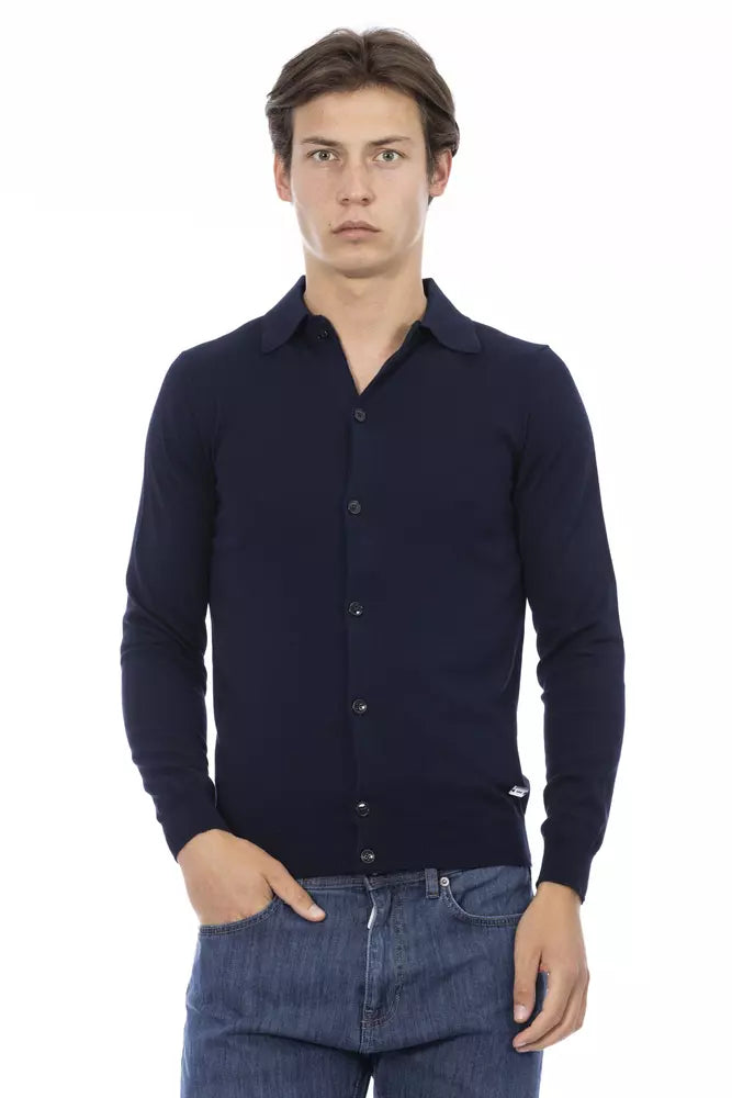 Blue Cotton Men Shirt - ventzia