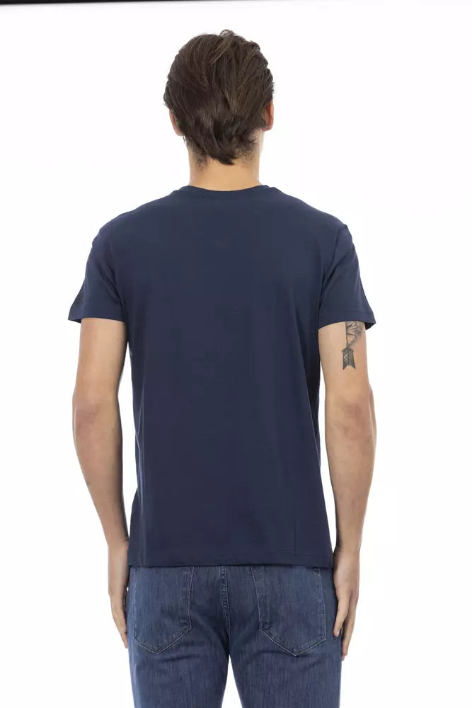 Blue Cotton Men T-Shirt - ventzia