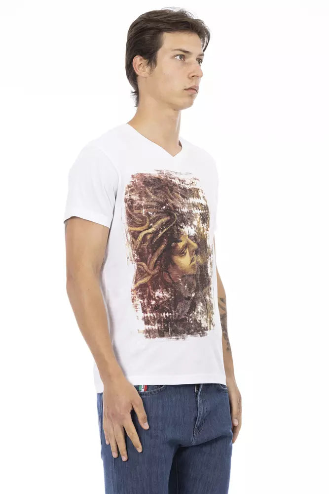 White Cotton Men T-Shirt - ventzia