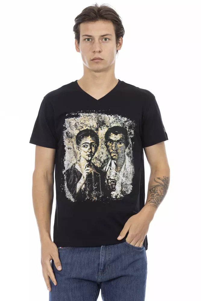 Black Cotton Men T-Shirt - ventzia
