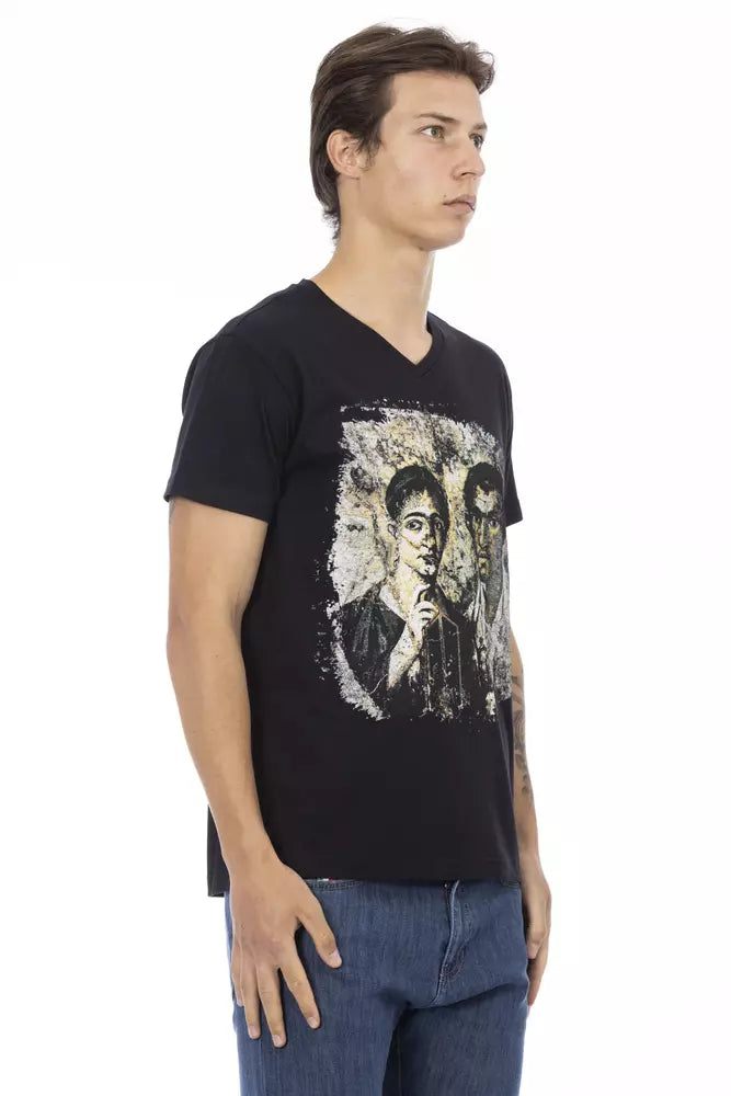 Black Cotton Men T-Shirt - ventzia