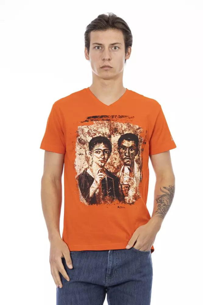 Orange Cotton Men T-Shirt - ventzia