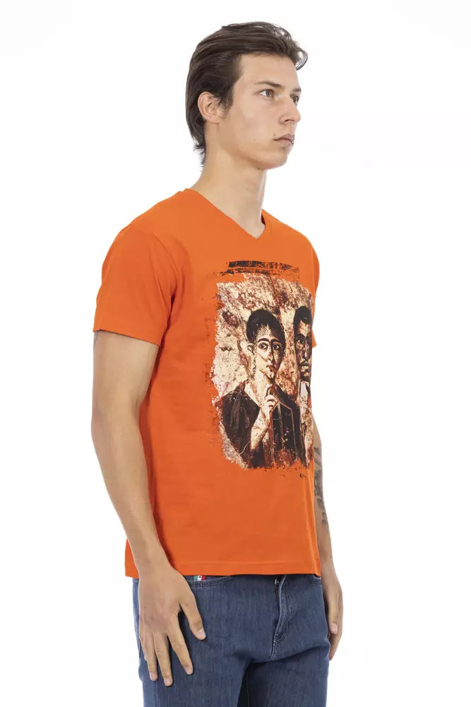 Orange Cotton Men T-Shirt - ventzia
