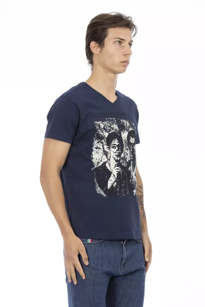 Blue Cotton Men T-Shirt - ventzia