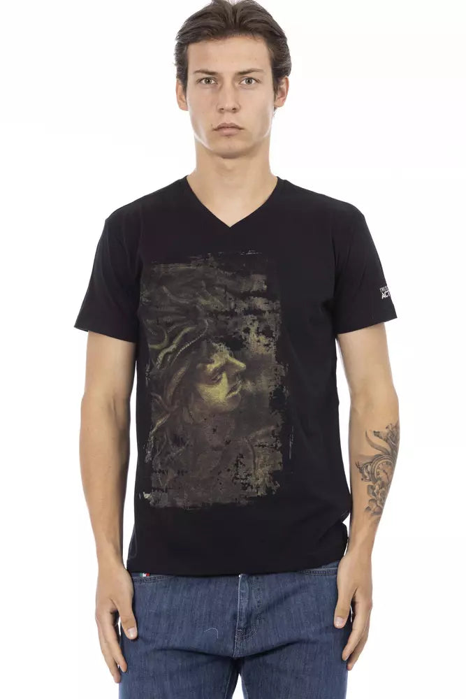 Black Cotton Men T-Shirt - ventzia