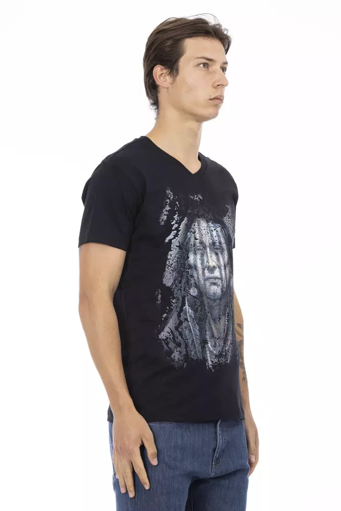 Black Cotton Men's T-Shirt - ventzia