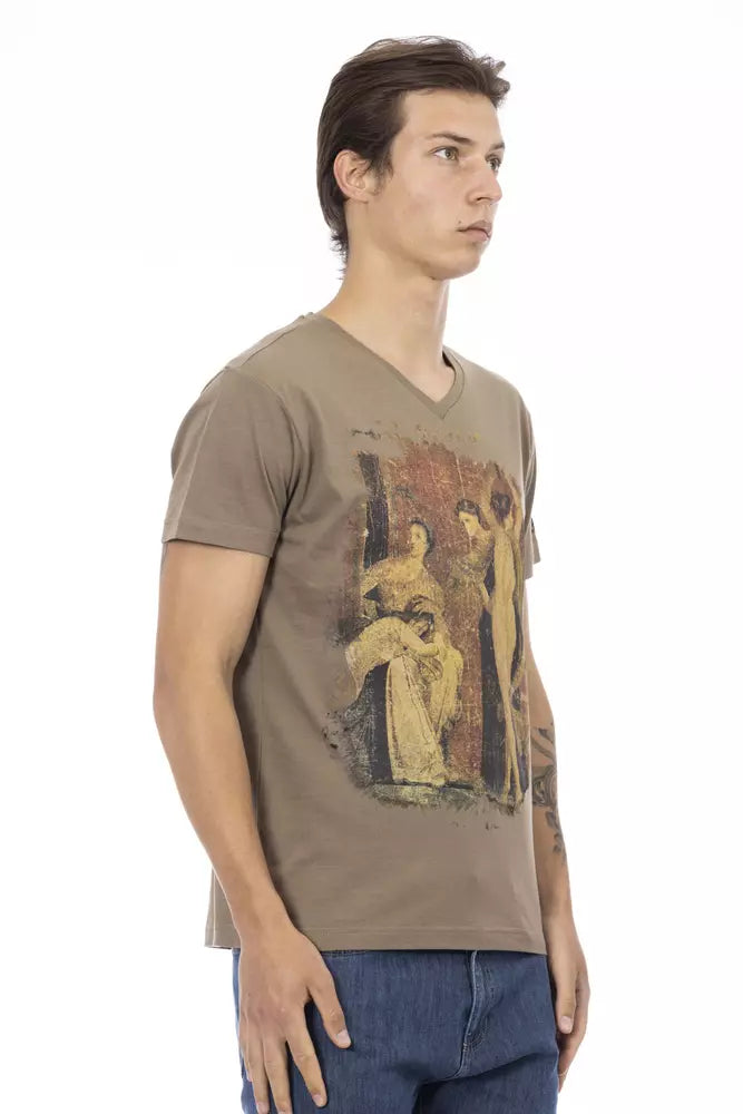 Brown Cotton Men T-Shirt - ventzia