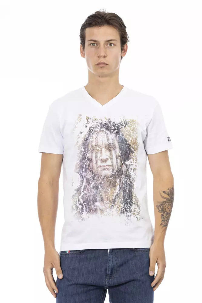 White Cotton Men T-Shirt - ventzia