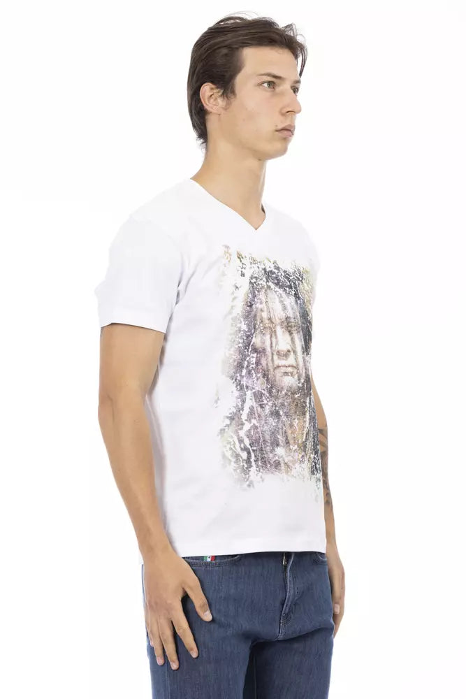 White Cotton Men T-Shirt - ventzia