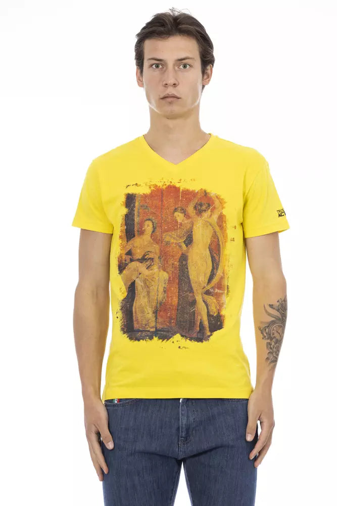 Yellow Cotton Men T-Shirt - ventzia
