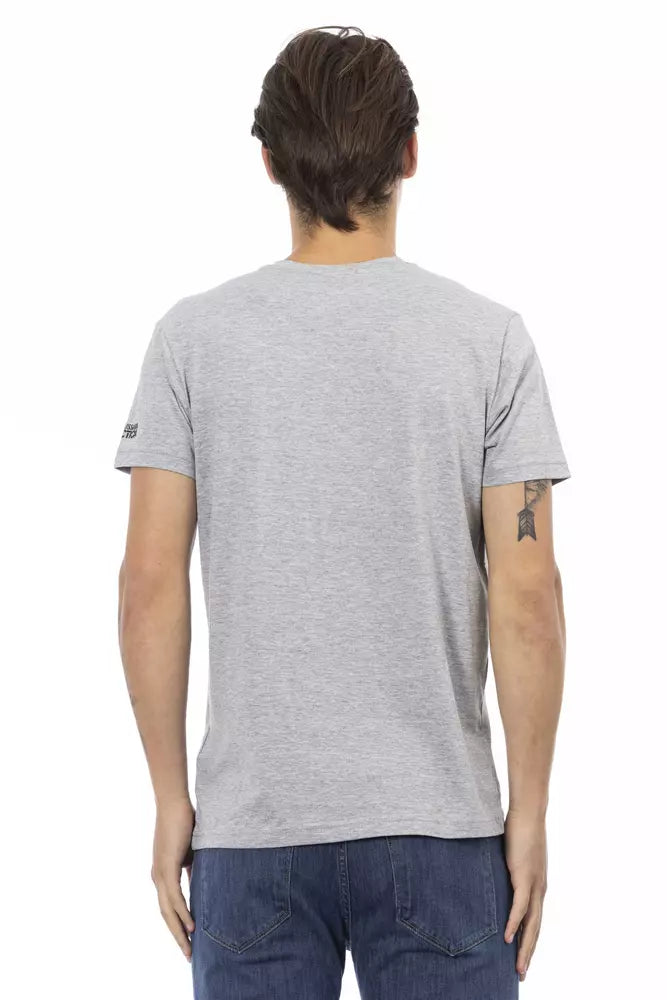 Gray Cotton Men T-Shirt - ventzia