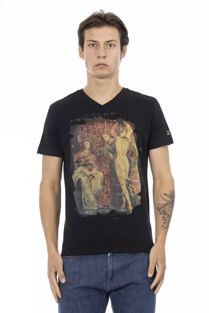 Black Cotton Men T-Shirt - ventzia