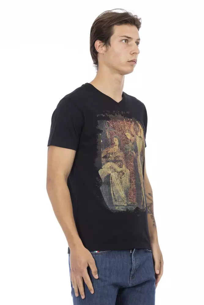 Black Cotton Men T-Shirt - ventzia