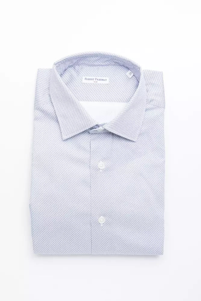Light Blue Cotton Men Shirt - ventzia
