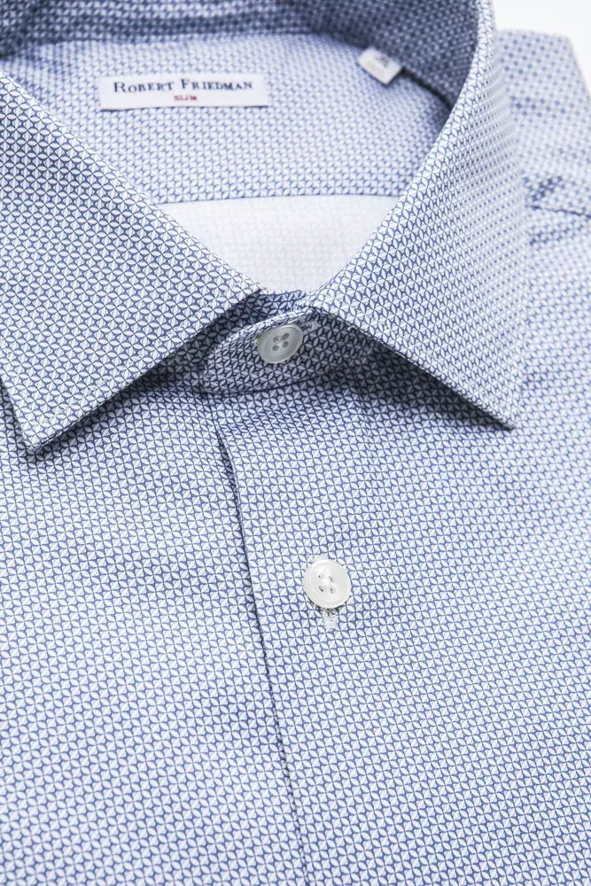 Light Blue Cotton Men Shirt - ventzia