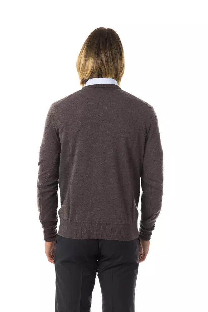 Gray Merino Wool Men Sweater - ventzia