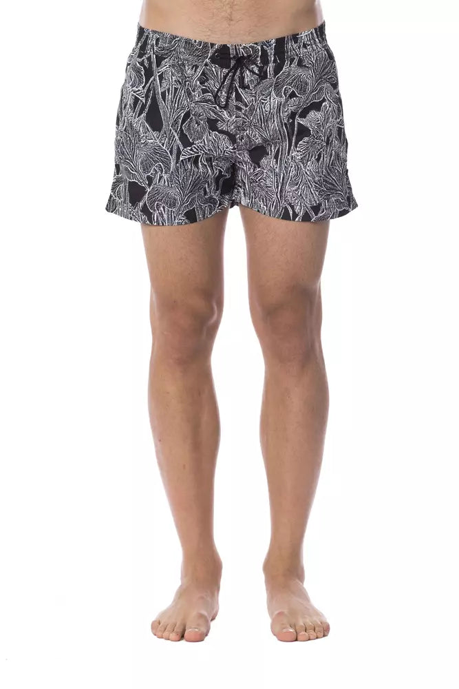 Black Polyester Men Swimsuit - ventzia