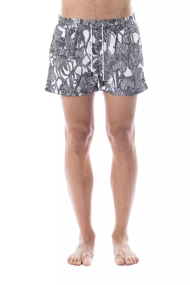 Black Polyester Men's Swim Trunk - ventzia