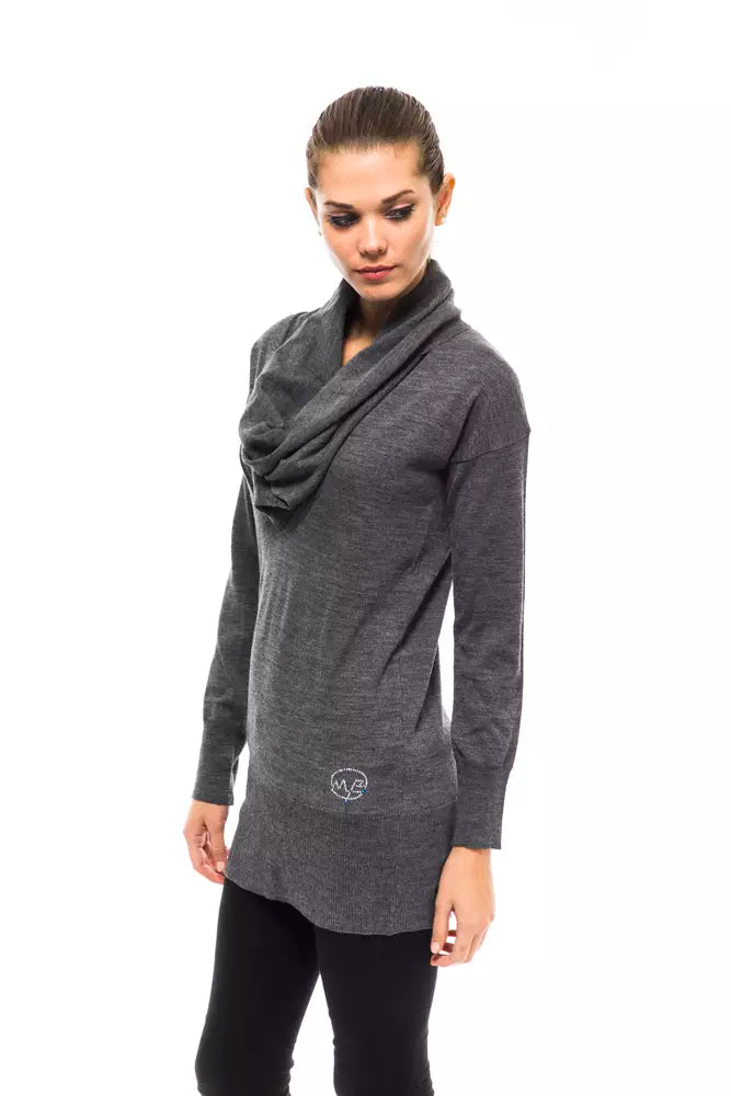 Gray Wool Women Sweater - ventzia