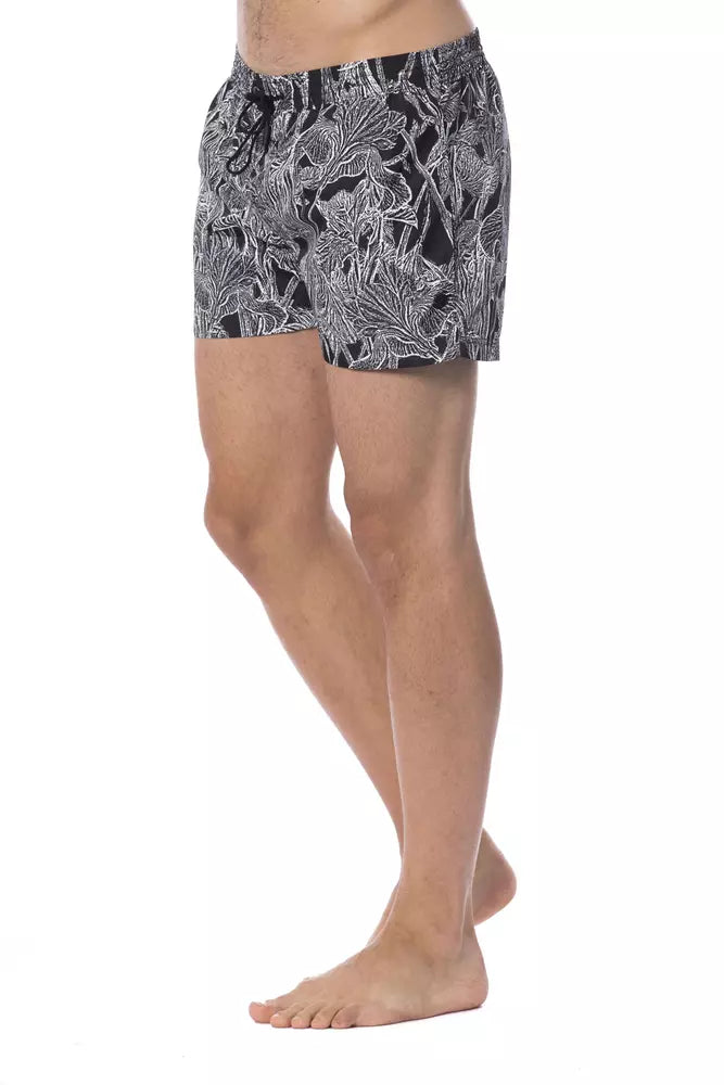 Black Polyester Men Swimsuit - ventzia