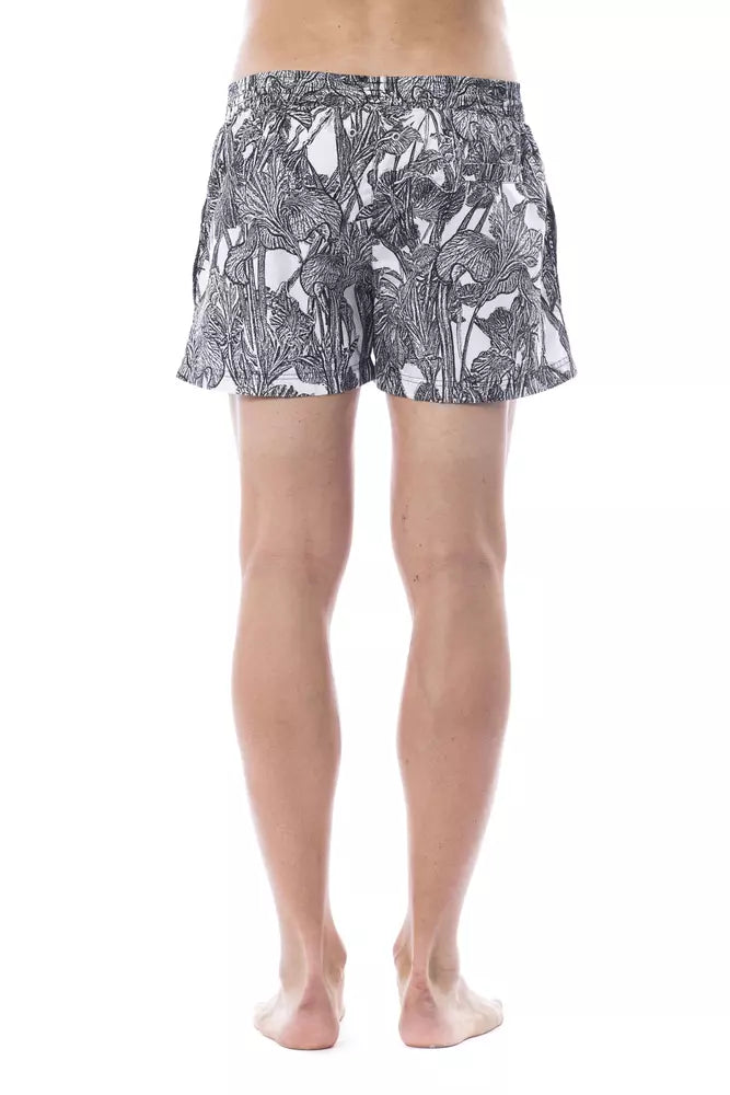 Black Polyester Men's Swim Trunk - ventzia