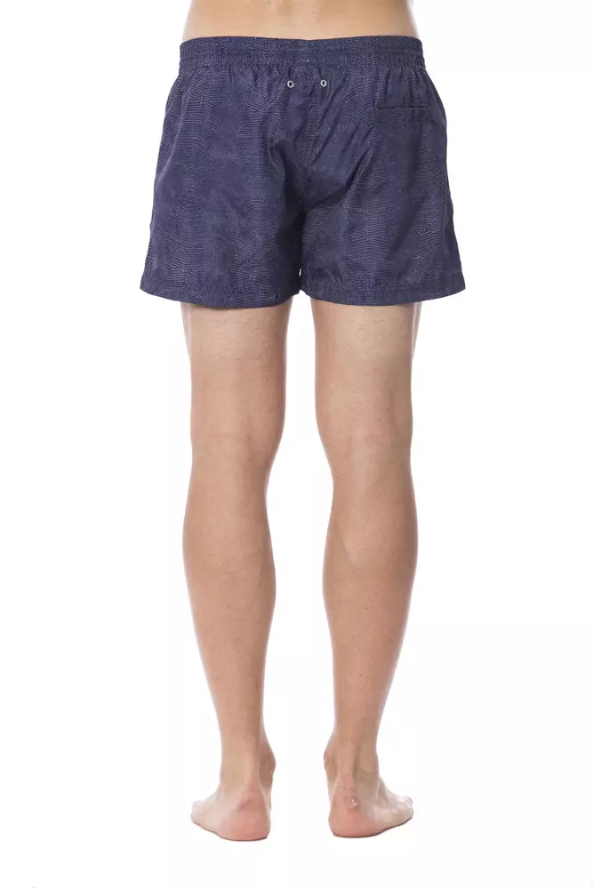 Blue Polyester Men's Swim Trunk - ventzia