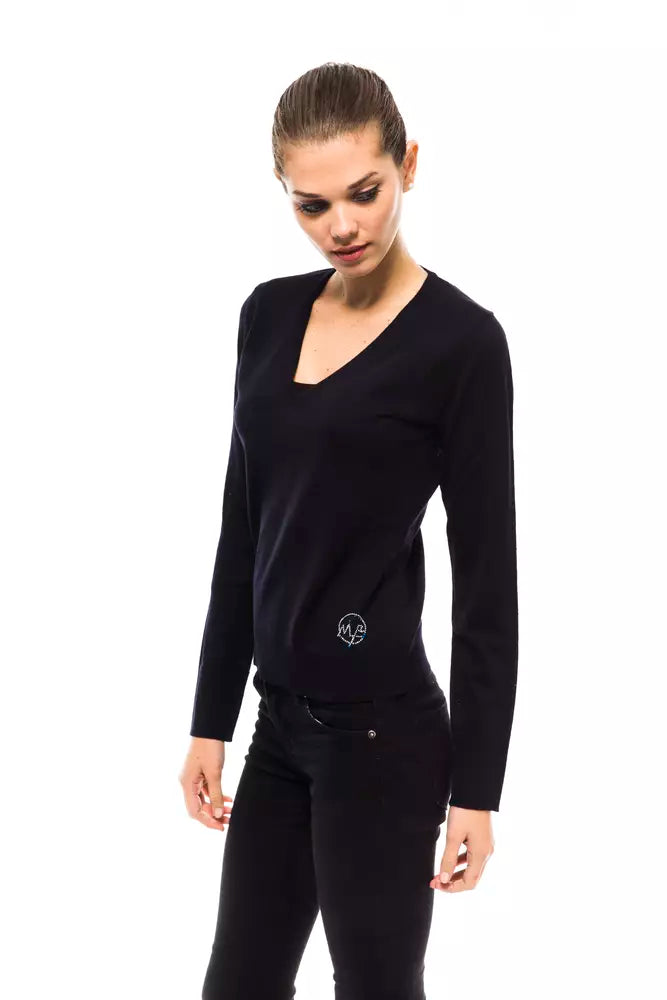 Blue Wool Women Sweater - ventzia