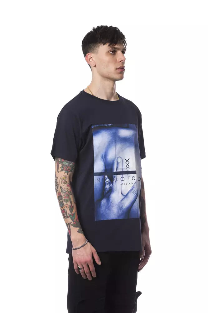 Blue Cotton Men T-Shirt - ventzia