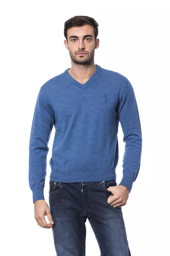 Embroidered Merino Wool Crew Neck Sweater - ventzia