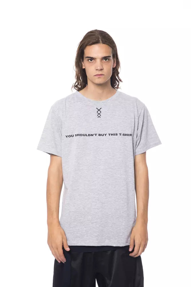 Gray Cotton Men's T-Shirt - ventzia